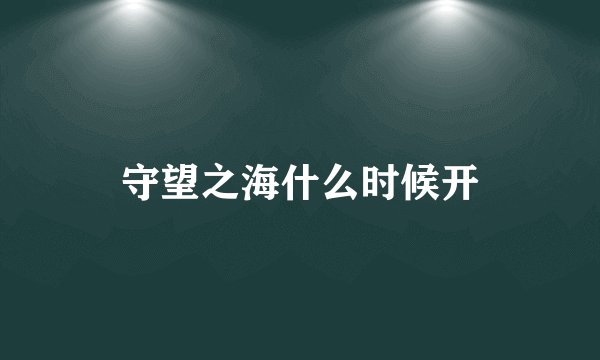 守望之海什么时候开