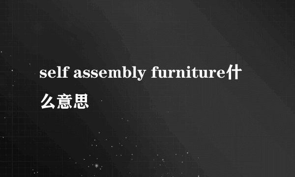 self assembly furniture什么意思