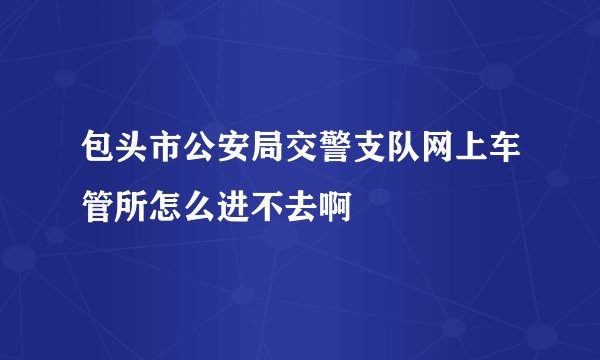 包头市公安局交警支队网上车管所怎么进不去啊