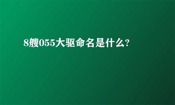 8艘055大驱命名是什么?