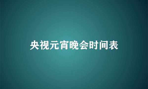 央视元宵晚会时间表