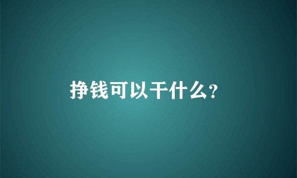 挣钱可以干什么？