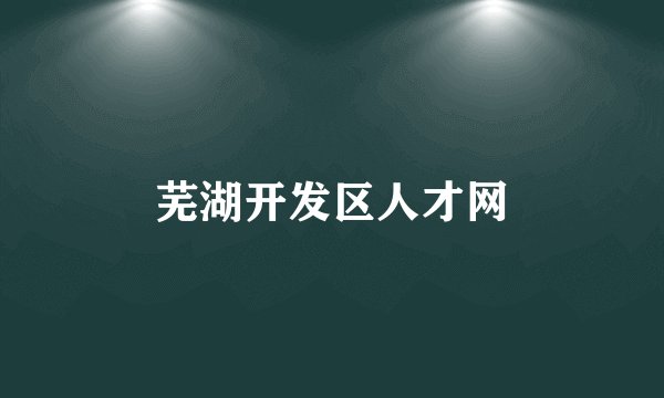 芜湖开发区人才网
