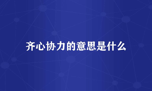 齐心协力的意思是什么