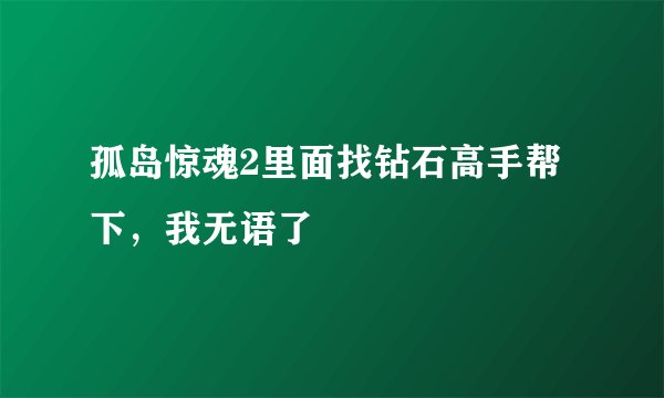 孤岛惊魂2里面找钻石高手帮下，我无语了