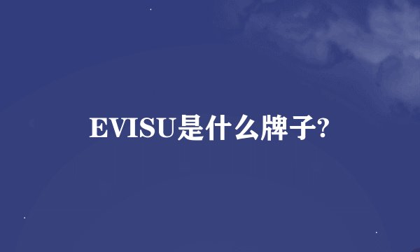 EVISU是什么牌子?