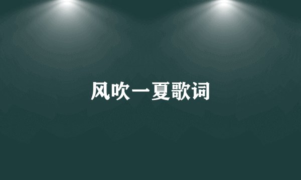 风吹一夏歌词