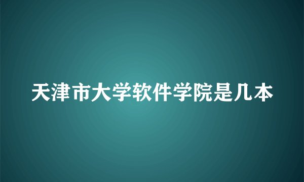 天津市大学软件学院是几本