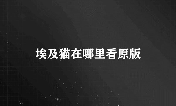 埃及猫在哪里看原版