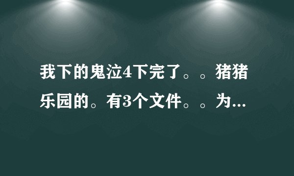 我下的鬼泣4下完了。。猪猪乐园的。有3个文件。。为什么打不开。大小是对的。。打开的时候是文件格式选择