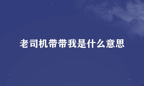 老司机带带我是什么意思