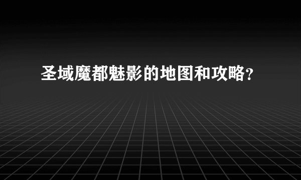 圣域魔都魅影的地图和攻略？