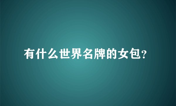有什么世界名牌的女包?