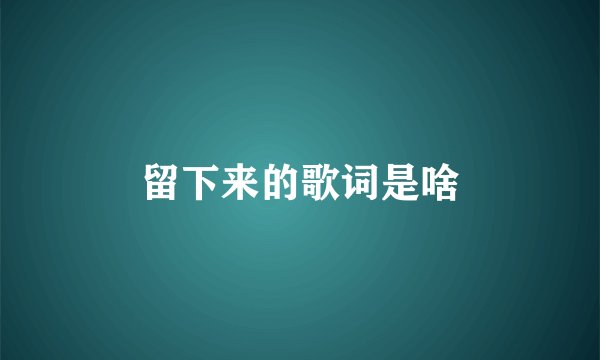 留下来的歌词是啥