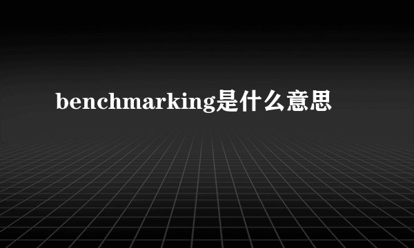 benchmarking是什么意思