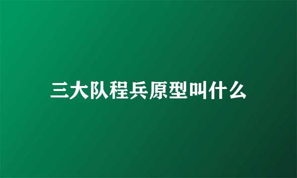 三大队程兵原型叫什么