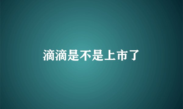 滴滴是不是上市了