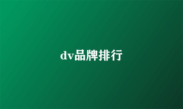dv品牌排行