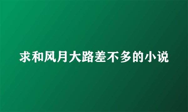 求和风月大路差不多的小说