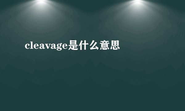 cleavage是什么意思