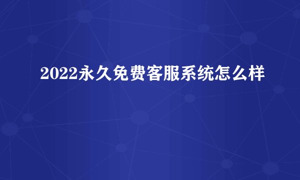 2022永久免费客服系统怎么样
