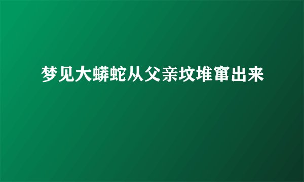 梦见大蟒蛇从父亲坟堆窜出来