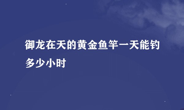 御龙在天的黄金鱼竿一天能钓多少小时