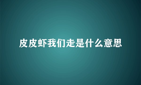 皮皮虾我们走是什么意思