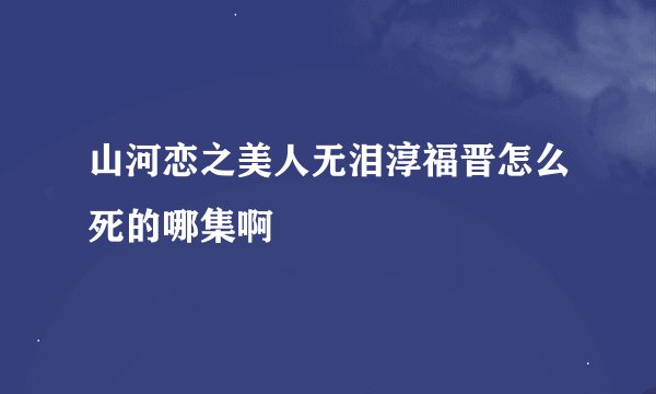 山河恋之美人无泪淳福晋怎么死的哪集啊