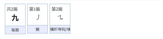 九的笔顺笔画顺序