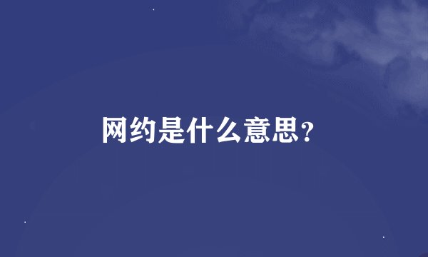 网约是什么意思？