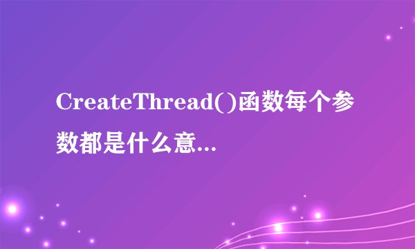 CreateThread()函数每个参数都是什么意思，线程问题帮我都解释一下好么！