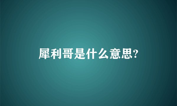 犀利哥是什么意思?