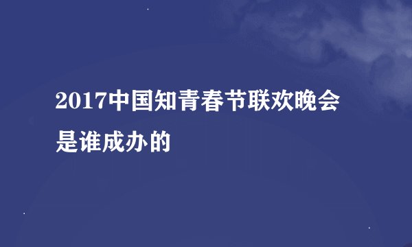 2017中国知青春节联欢晚会是谁成办的