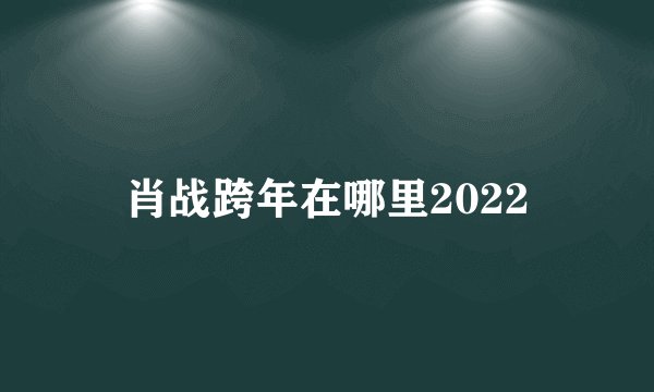 肖战跨年在哪里2022
