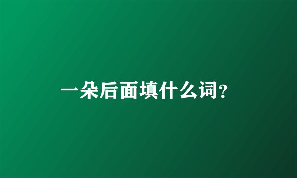 一朵后面填什么词？
