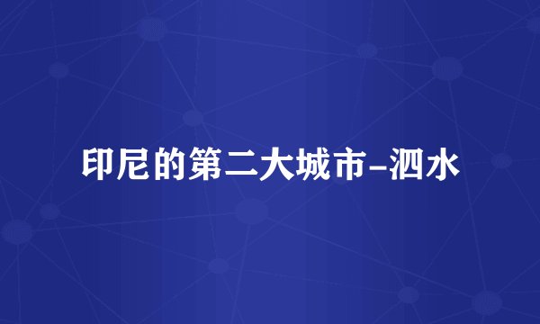印尼的第二大城市-泗水