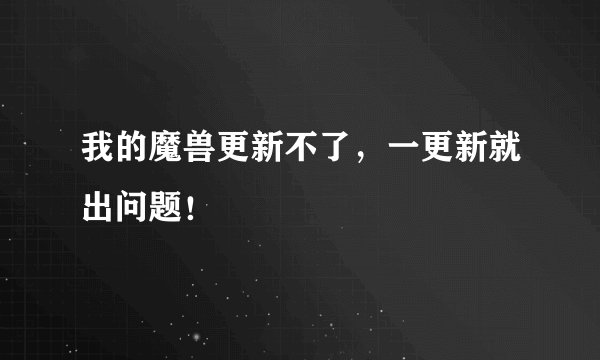我的魔兽更新不了，一更新就出问题！