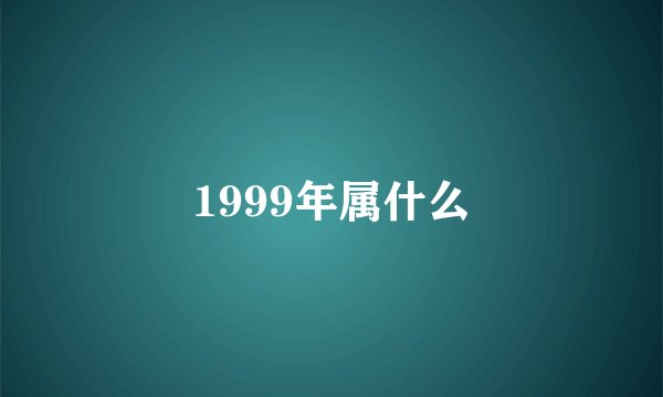 1999年属什么