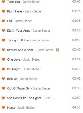 justin bieber歌曲打包