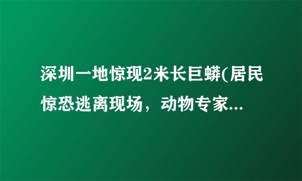 深圳一地惊现2米长巨蟒(居民惊恐逃离现场，动物专家紧急赶来处置)