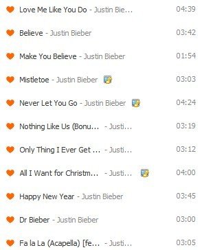 justin bieber歌曲打包