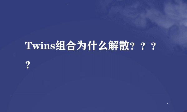 Twins组合为什么解散？？？？