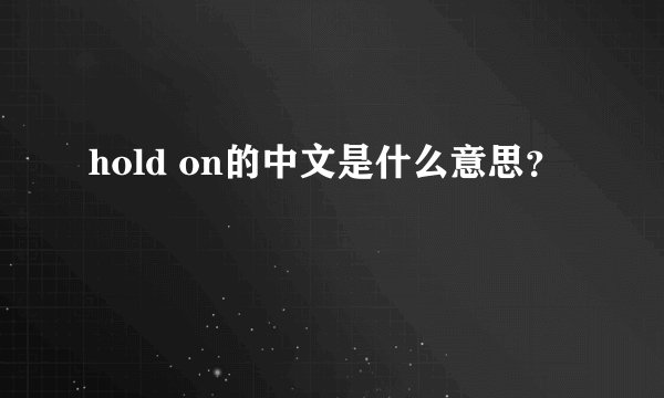 hold on的中文是什么意思？