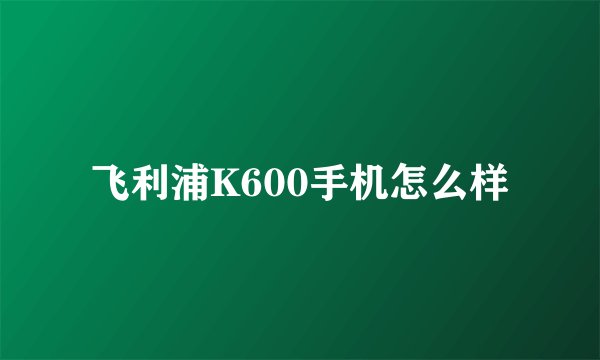 飞利浦K600手机怎么样