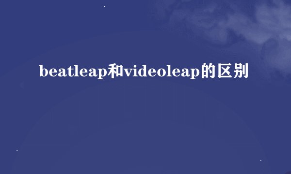 beatleap和videoleap的区别