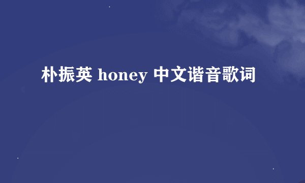 朴振英 honey 中文谐音歌词