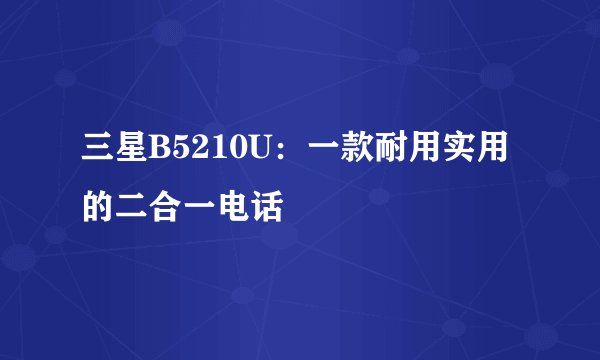 三星B5210U：一款耐用实用的二合一电话