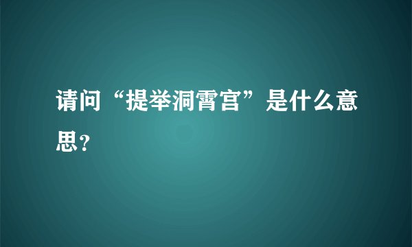 请问“提举洞霄宫”是什么意思？