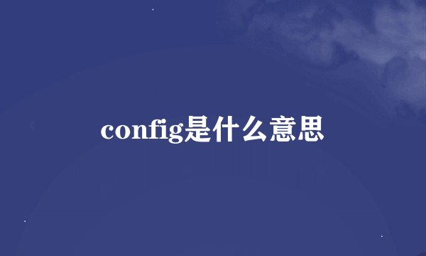 config是什么意思